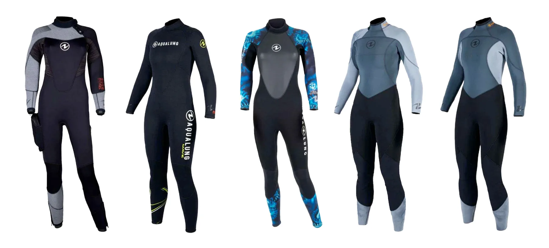 fotos de producto de los trajes de neopreno de buceo Aqua Lung para mujer