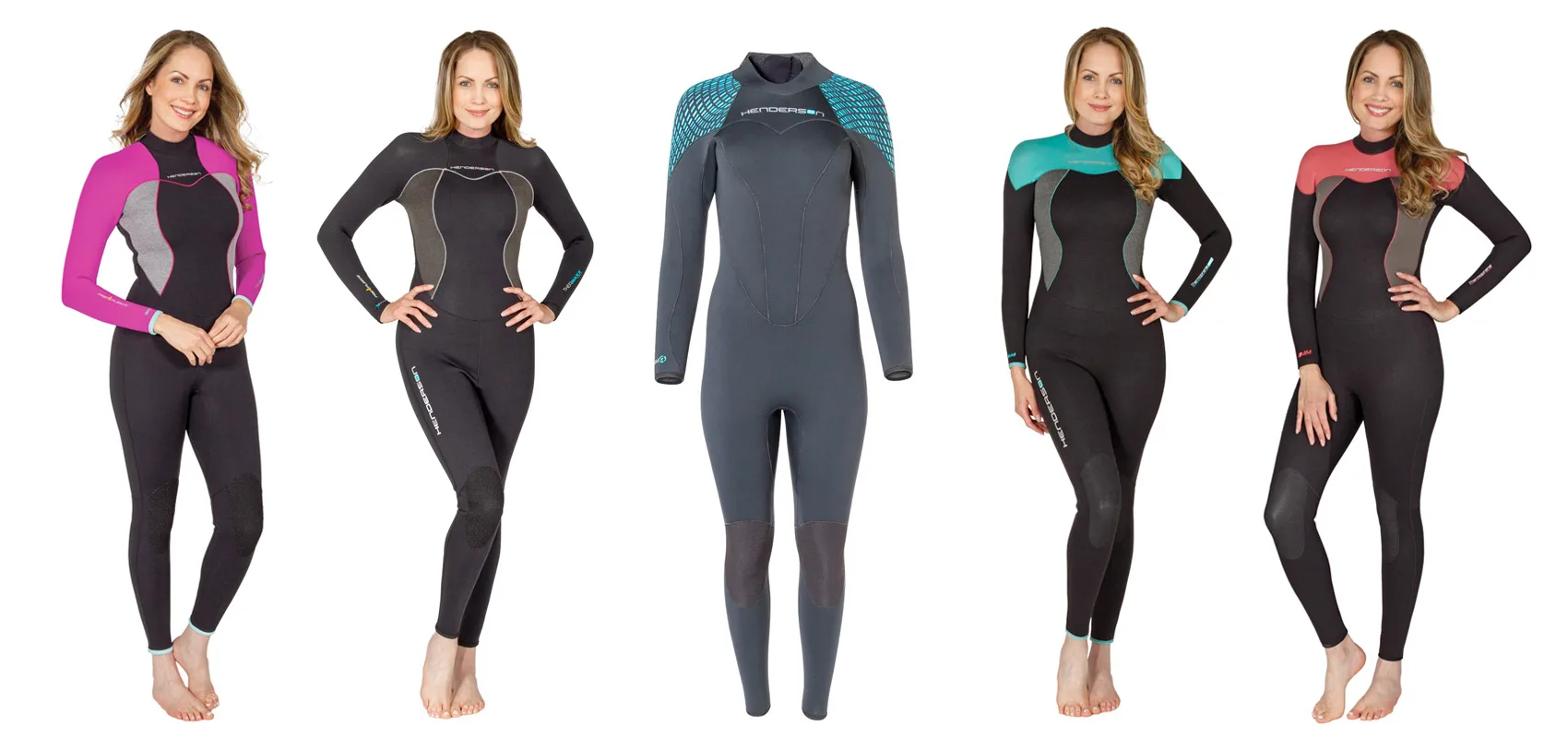 mujeres modelando trajes de neopreno Henderson para mujer