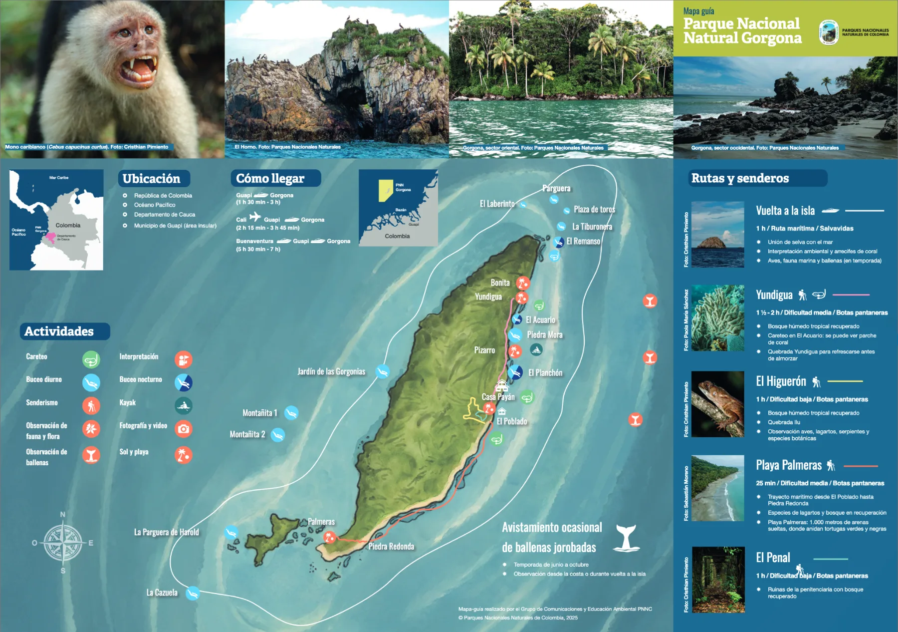 Parque Nacional Natural Gorgona: mapa-guía