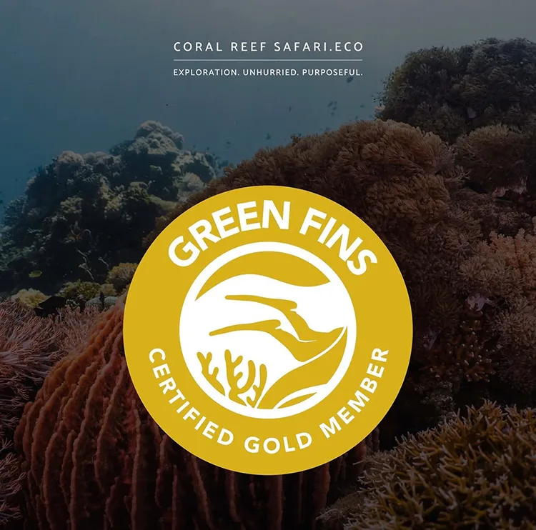 coral reef safari green fins gold certified 