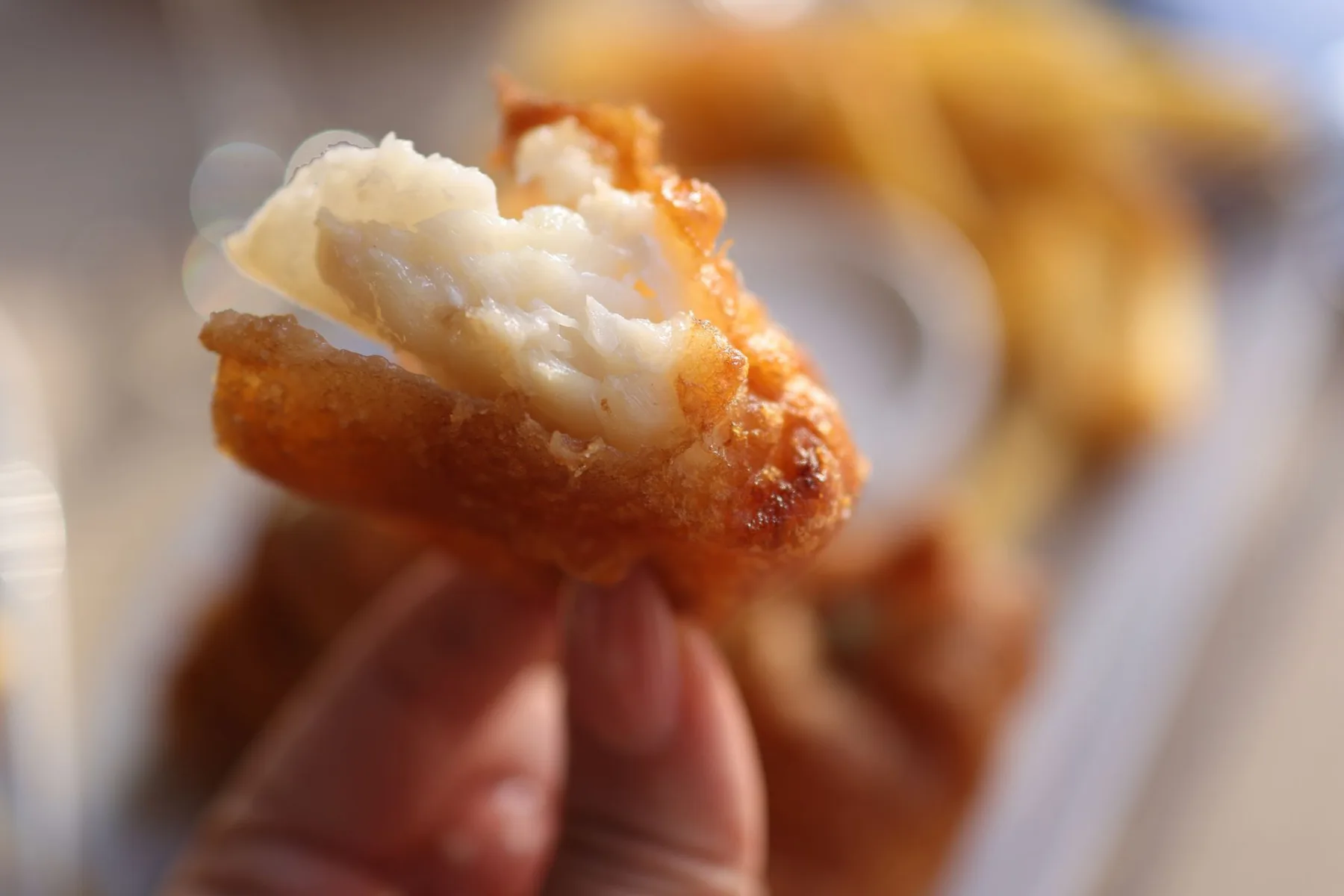bocado de tiburón frito vendido como fish and chips